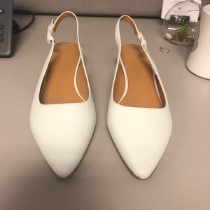 J. Crew slingback white low heel shoe